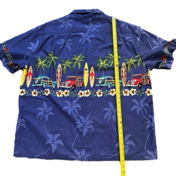Hawaiian Reserve Collection Men’s Large Surfboard Pattern Button Up Shirt - Picture 5 of 8